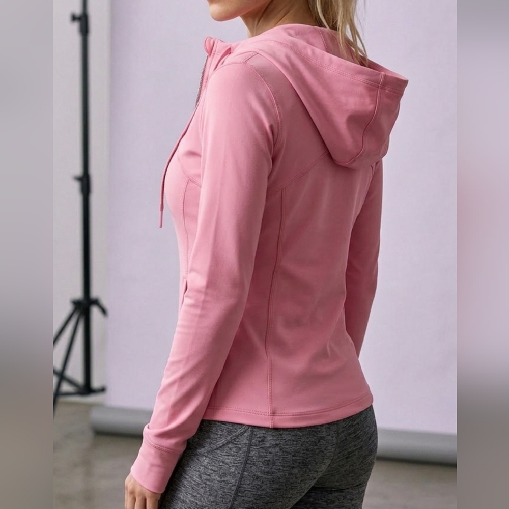 Love Tree | Hooded "Define" Style Full-Zip Athletic Jacket in Rose Pink | Size M - Picture 2 of 10